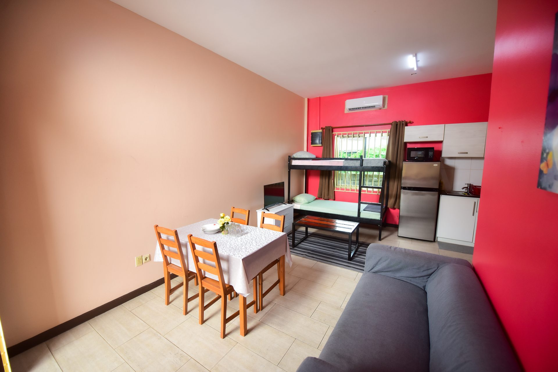 Apartment with a bunk bed